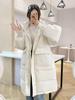 Winter 2025 Hooded Mid-Length Down Cotton Coat - Stylish, Thick, and Over-the-Knee.
