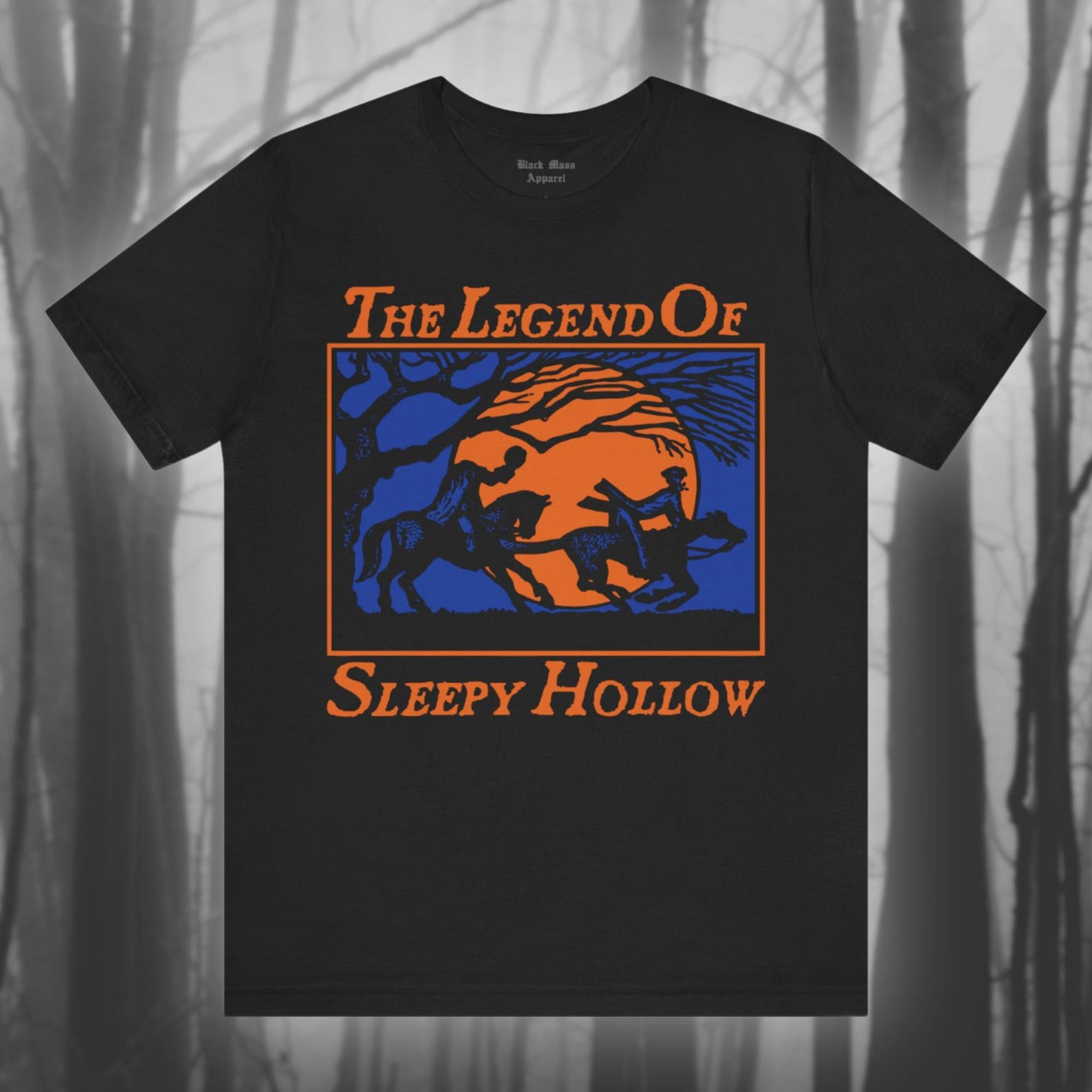 The Legend of Sleepy Hollow, Vintage Stamp Art, Headless Horseman Shirt, Creepy T-Shirt, Horror Novel, Unisex Jersey Short Sleeve Tee S