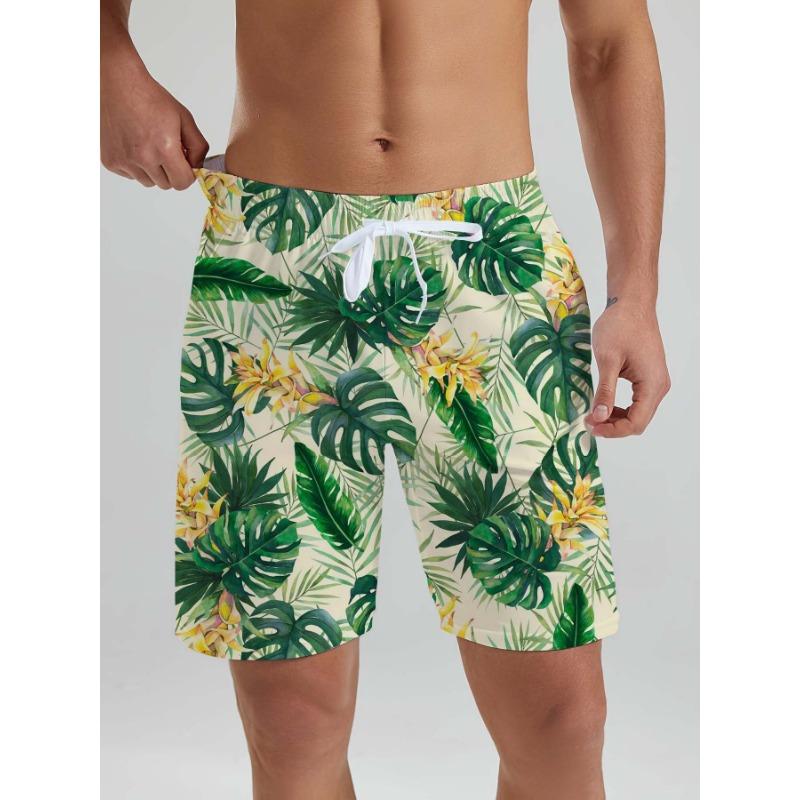 Hawaiian tropical plants Print Men Beach Shorts 3D Print Fruit Graphic Sport Shorts Holiday Short Pants Personality Men Clothing XL