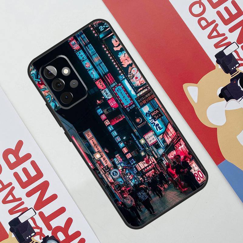 Japanese Night City Aesthetic Case For Samsung Galaxy A34 A54 A14 A56 A36 A16 A06 A13 A53 A12 A22 A32 A52 A35 A17 A15 A55