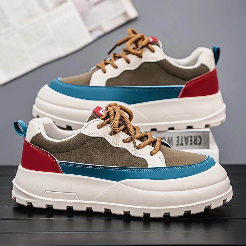 High Quality New Men's Chunky Sneakers Non-slip Leisure Sports Shoes for Men New Wear-resistant Platform Shoes Zapatillas Hombre
