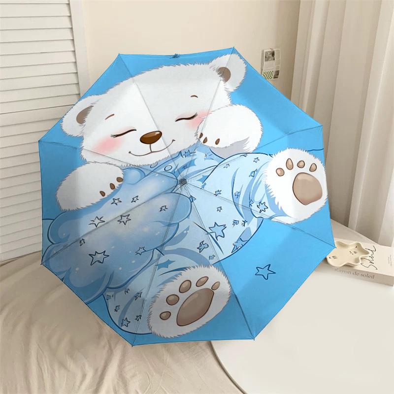

1PC Polar bear Umbrella-8-Rib Reinforced, Automatic Open, Lightweight & Durable, Fashion Accessory for Outdoor, H0375