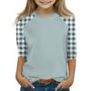 Topy pro dívky 4-16 let, kulatý výstřih, 3/4 rukávy, trička, moderní topy, outfity, trička