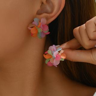 

New Personalized Creative Colorful Flowers Female Earrings Ladies Fashion Trend Holiday Party Accessories Gifts
