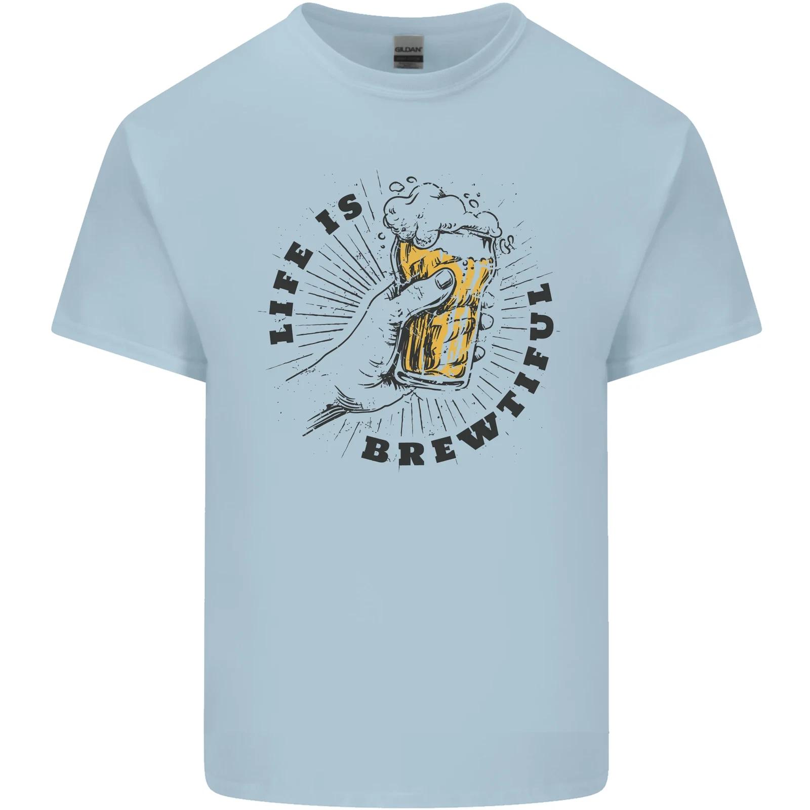Life is Brewtiful Beer Alcohol Larger Kids T-Shirt Childrens L