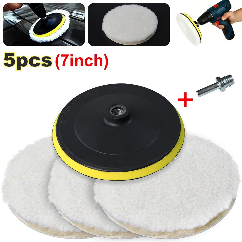 5 ΤΕΜ 7/6/5/4/3 ιντσών Αυτοκινήτου Γυάλισμα Κέρωμα Δίσκος Γυαλίσματος Κιτ Γυαλιστικού Αυτοκινήτου για Αυτοκίνητο Συνδετήρας Δράπανου M10/M14 Φροντίδα Βαφής Αυτοκινήτου