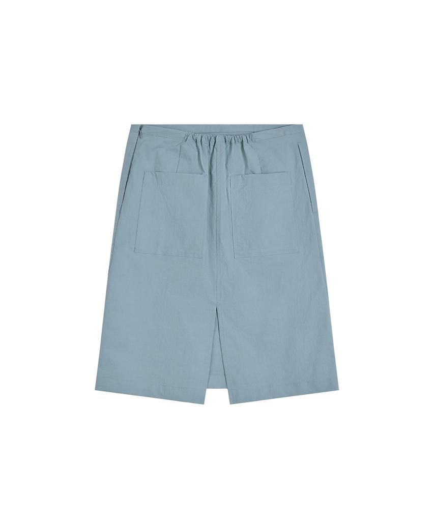 Rest And Recreation Cotton Nylon Midi Skirt - Blue