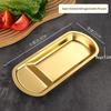 Korean Fan-Shaped Stainless Steel Snack Plate Gold/Silver BBQ Rack Tray for Bread & Steak