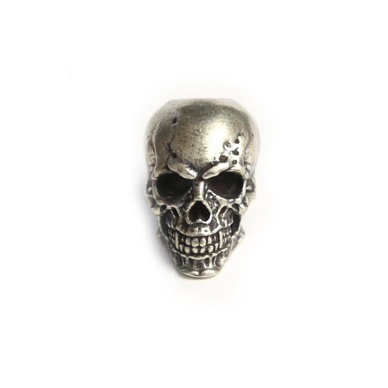 Skull Head Brass Knife Bead Punk EDC Outdoor DIY Paracord Woven Lanyard Pendants Retro Umbrella Rope Bracelets EDC Accessories