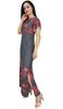 Bimba Women's Sleeve Black Floral Maxi Dress Georgette Summer Wear-14