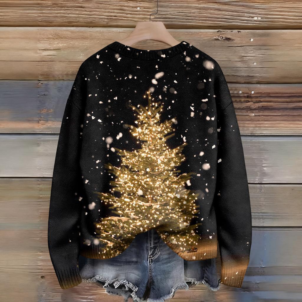 Damen Lustiger Damen Weihnachts-Pullover R-Ausschnitt Weihnachts-Jumper Weihnachts-Outfit Hässliches Sweatshirt Weihnachtskostüm