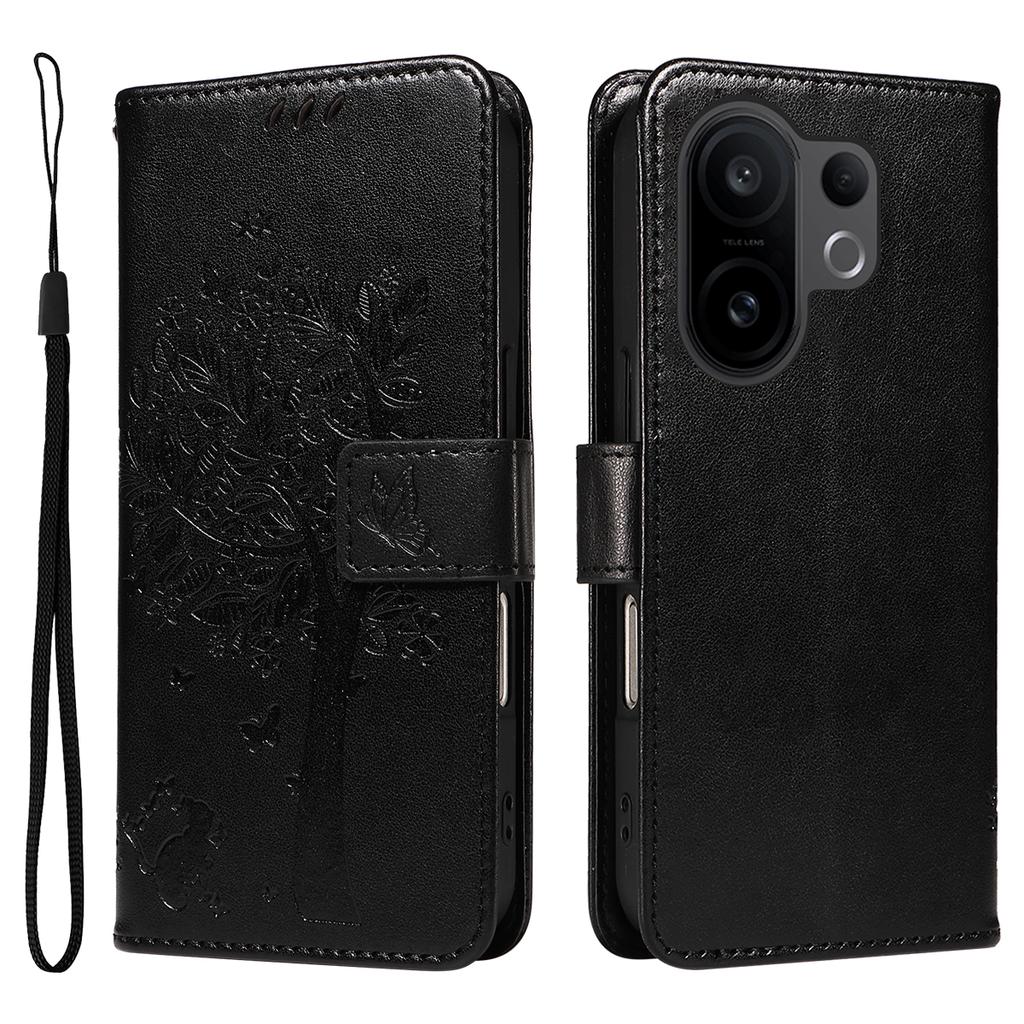 For vivo X200 FE 5G/vivo S30 Pro mini 5G Phone Case with Stand Cat Tree Pattern Leather Wallet Mobile Cover
