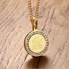 Herenketting 4 Qul Moslim Islamitische Hajj Umrah Hanger Roestvrij Staal Goudkleurig CZ Steen Mannen Modeketting