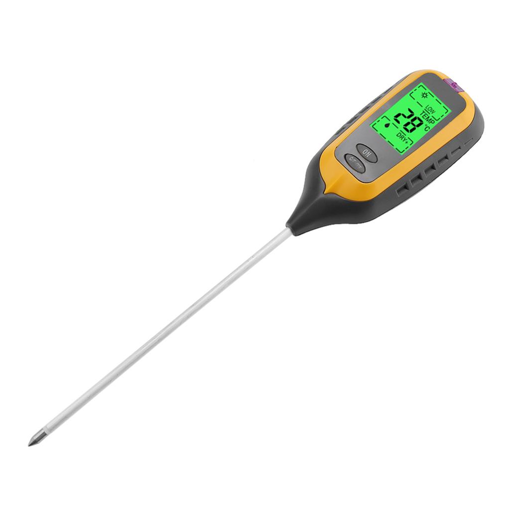 4 In 1 LCD Moisture Temperature Sunlight PH Tester Meter Garden Soil