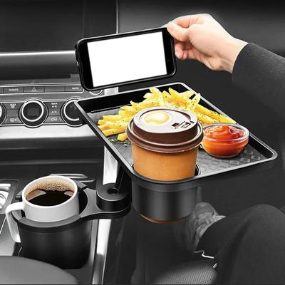 Universal Auto Getränkehalter Tablett mit Dual Cup Holder Organisiert Tisch Essen Auto Tablett Tragbarer verstellbarer Getränkeständer