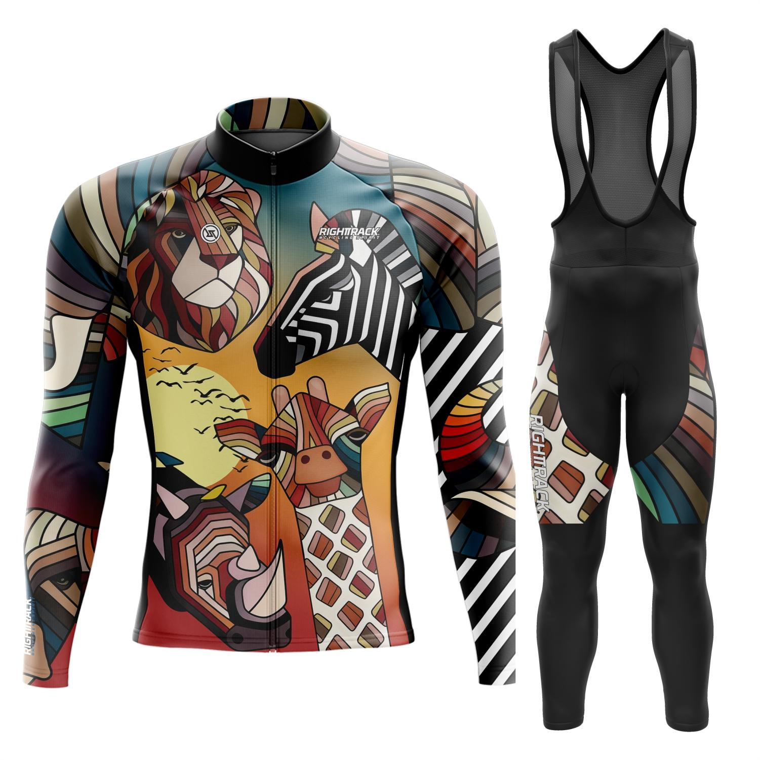 

2026 GoBike Cyclist Clothing Trisuit Colorful Animal Elements Skinsuit RIGHTTRACK Swimming Cycling Running Jumpsuit Appare 5XL