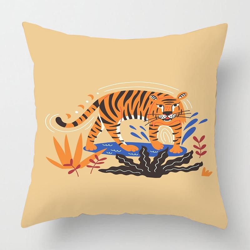 Abstract Art Animal Theme Throw Pillow Cover 20x20 inch Cushion Cover Cafe Sofa Decorative  throw pillow covers short plush