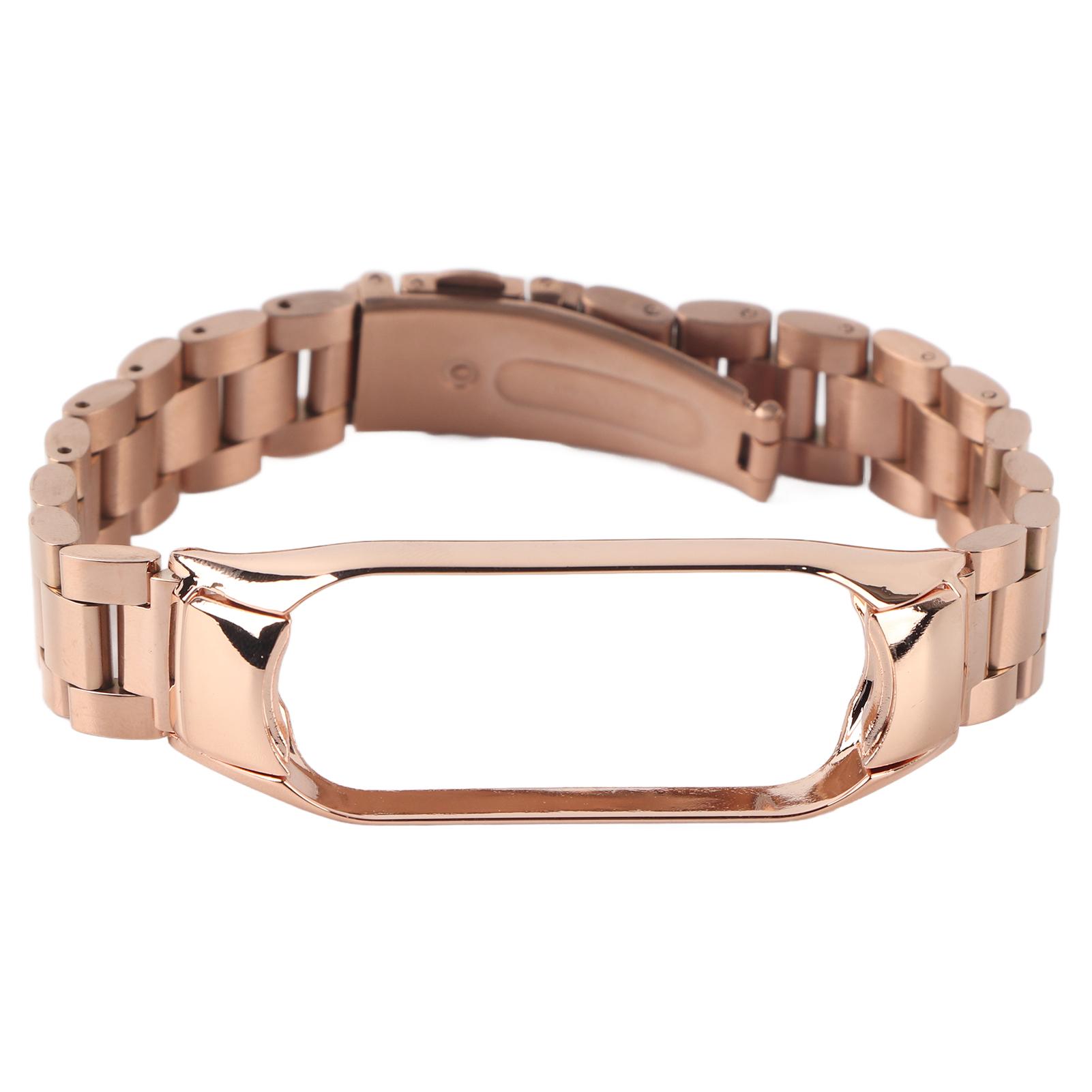 Bracelet de remplacement pour Xiaomi Mi Band 6 SmartWatch Bands Bracelet de remplacement en métal Bracelet Pink Gold brown