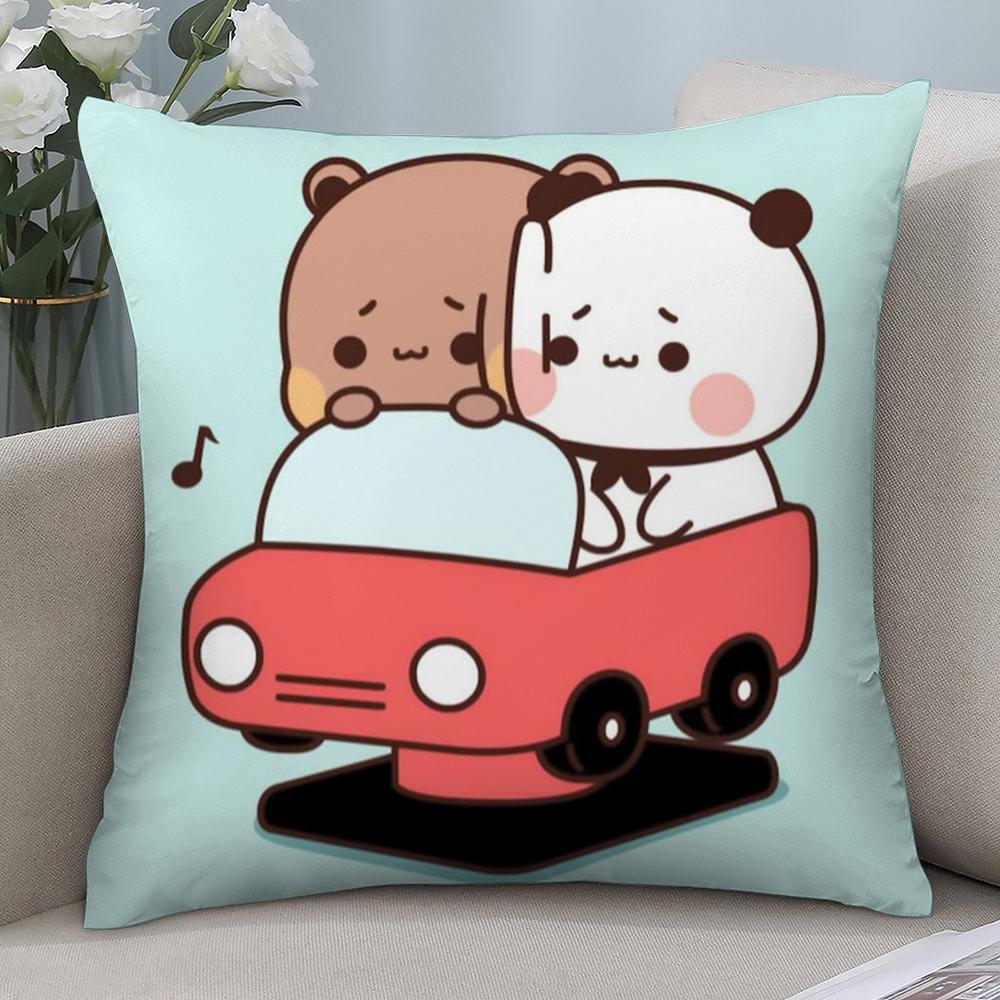 

Бубу Дуду милый мультяшный медведь Наволочка Короткий плюш Диван Декоративный Подарок Дом Двусторонняя печать Подушка 30x30cm 12x12in