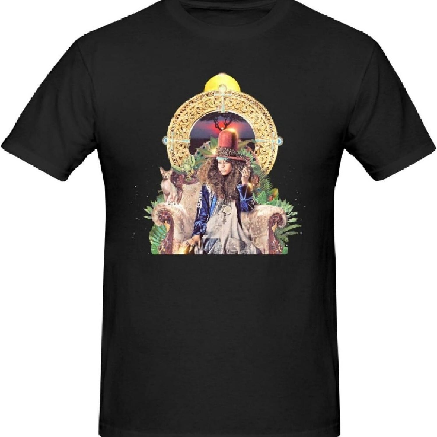 

Erykah Badu Men s Cotton Short Sleeve T-Shirt Print Graphic Outdoor T Shirts Black XXXXXL чорний