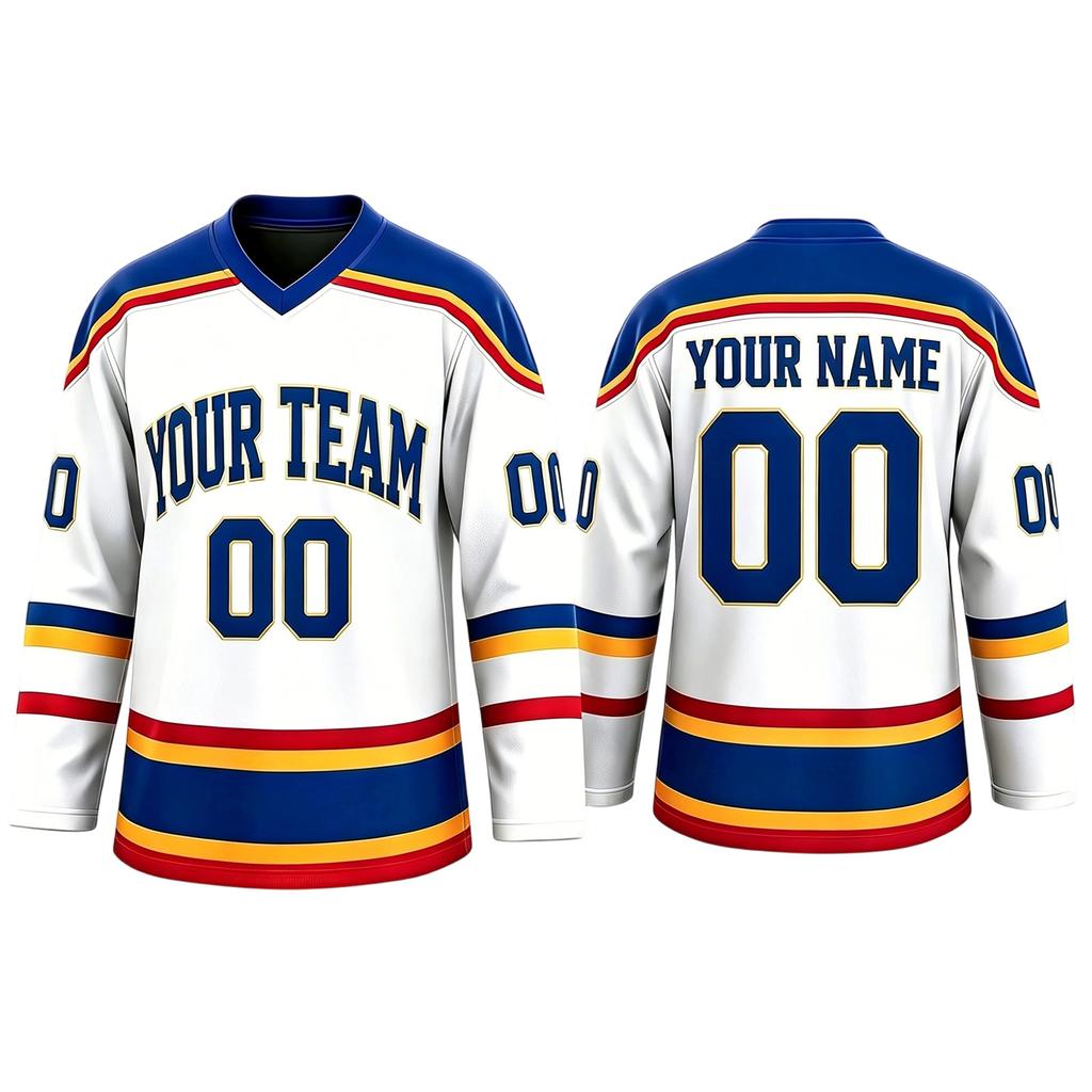 Customizable Hockey Jersey Personalized Team Name Number Long Sleeve V Neck Sportswear for Adults and Youth Suitable for Game Practice