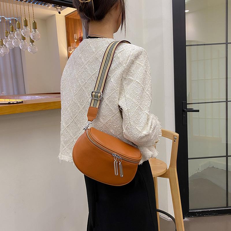 Leather women's bags autumn and winter new trendy fashion soft leather shoulder messenger bag first layer cowhide saddle bag
