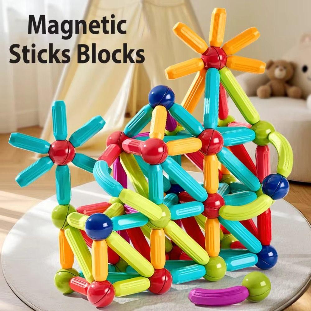Bricks Magnetic Construction Puzzle Toy Movable Magnetic Sticks Montessori Toy Fan Love Gifts