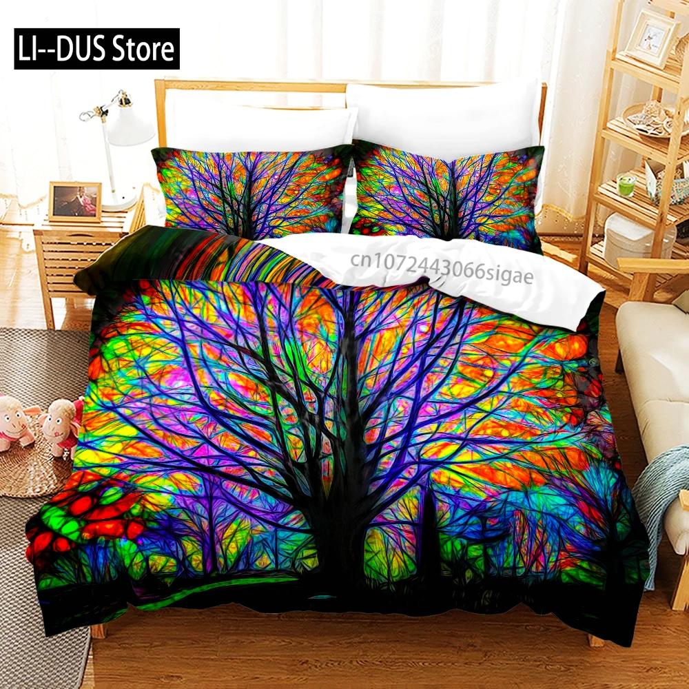Big Tree Bedding Set 3D Print Single Twin Queen King Size World Tree Bed Set Aldult Kid Bedroom Duvetcover Sets with Pillowcase