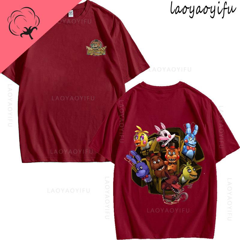 Five Nights At Freddys Theme 100Cotton Printed Fashion Mens Womens Fashion Summer TShirt Shortsleev High Quality Oneck