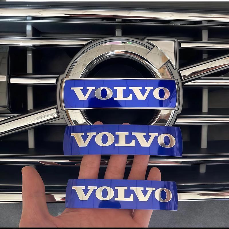Adesivo Emblema Griglia Auto 3D Griglia Anteriore Lettere Blu Nero Decalcomanie Decorazione Per Volvo XC60 XC90 S60 S80 V60 C70 S40 C30