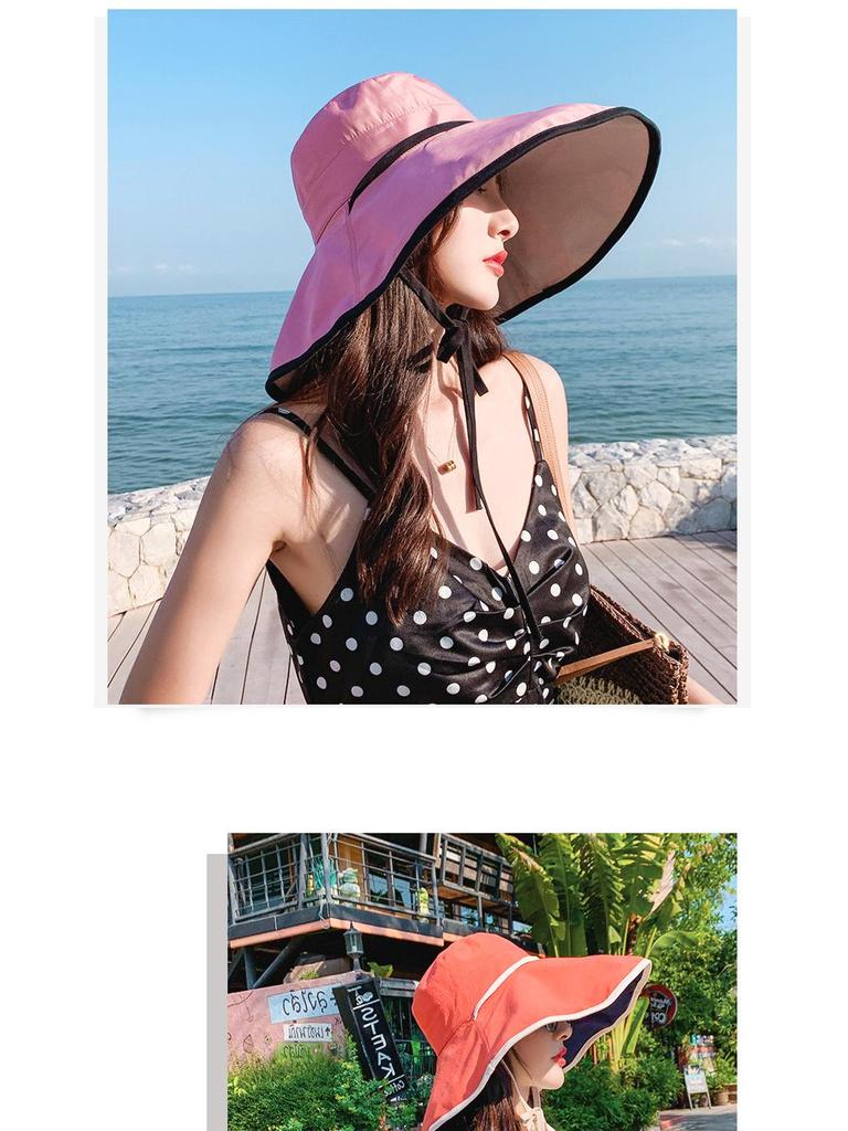 Women's Summer Sun Protection Hat with Large Brim and Face Covering