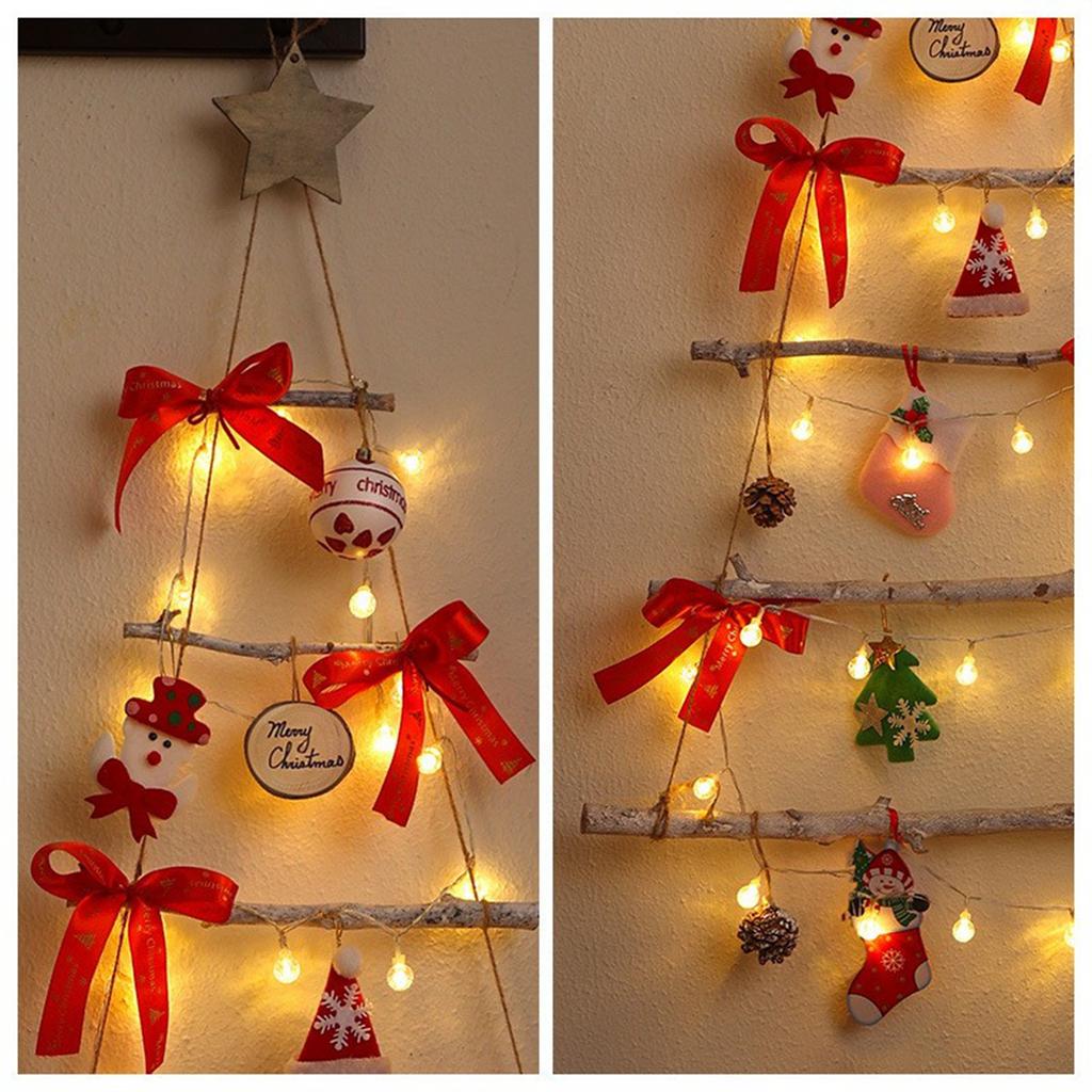 Christmas Wall Decoration, Illuminated Christmas Tree, Christmas Ornaments, Pendants, Pinecone And Rattan Pendants.