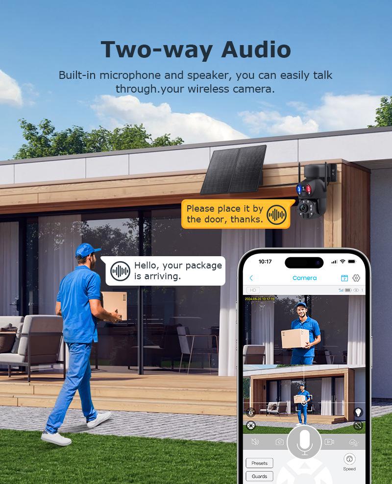 4G Dual-Lens 6MP Solar Camera with 36X Zoom and Full-Color Night Vision for All-Day Outdoor Surveillance