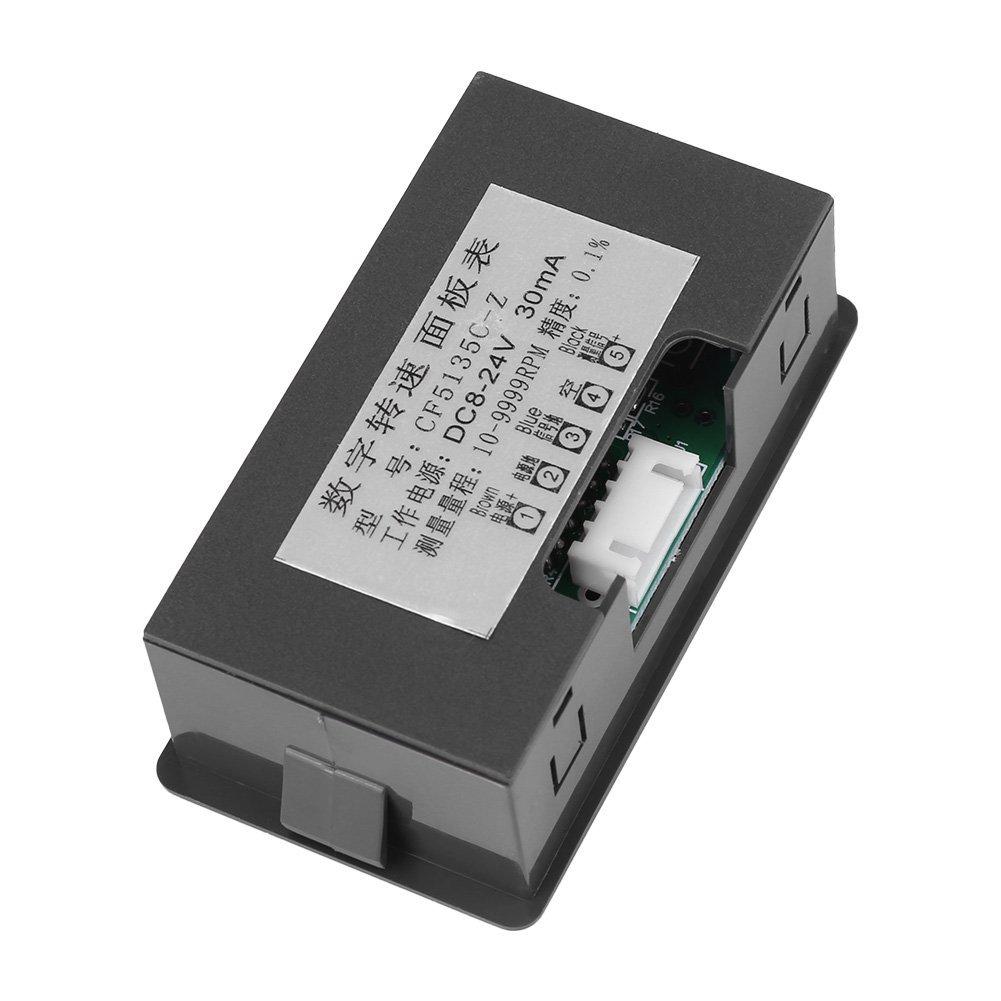 WINGONEER 4 Digit Tachometer Speed Display Speedometer + Proximity Sensor NPN Hall Effect Induction