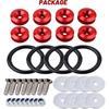 Bumper Quick Release Kit, 4 Sets Quick Release Bumper Clips Fasteners Band, Front Bumper & Rear Bumper Fender Repair Kit (Red)