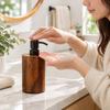 Portable Luxury Hand Sanitizer Bottle Press Type Prevent Leakage Lotion Bottle Wood Empty Shower Gel Bottle Vanity