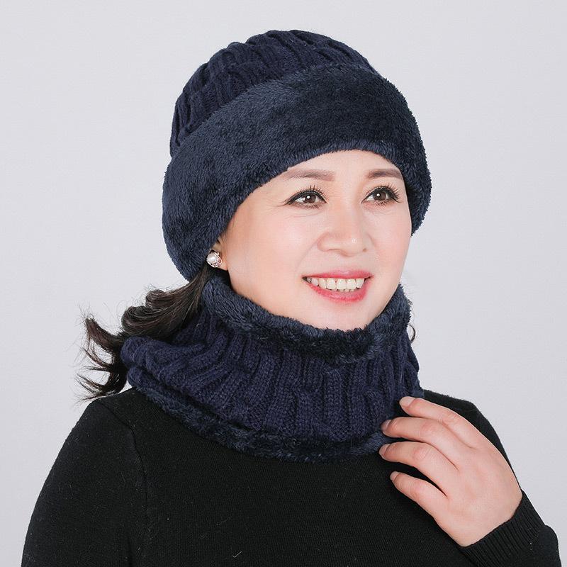 

2 шт./компл. Зимняя теплая вязаная шапка-бини, шарф-манишка, термоподкладка, шапка-череп для мужчин, уличный осенний наряд, подходит для катания на лыжах One Size