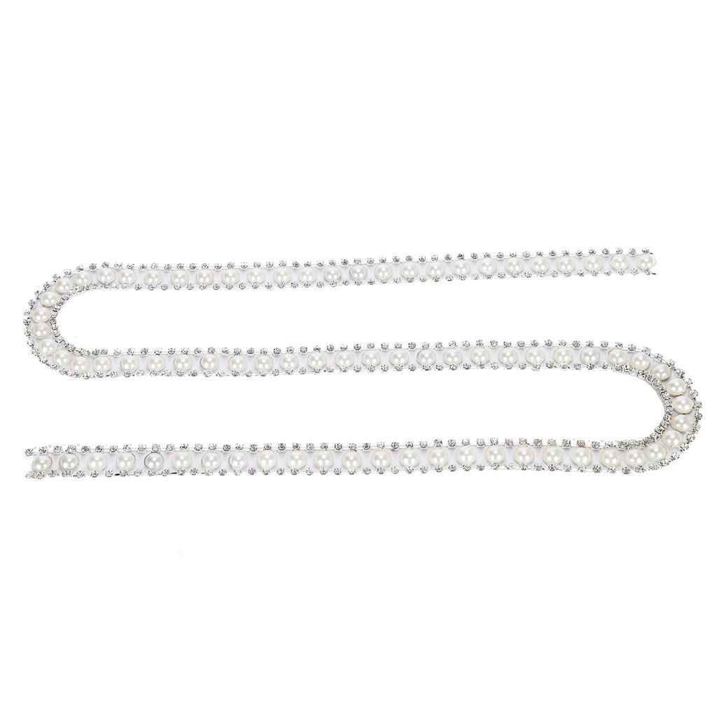 Łańcuch z cyrkoniami spawany dwurzędowy do akcesoriów dekoracyjnych odzieży DIY 1 jard