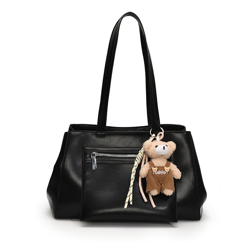 Large Capacity Tote Bag Women's New Fashion Commuter Versatile Shoulder Bag Solid Color Underarm Bag