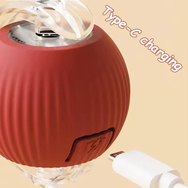 Smart Automatic Cat Toy Ball Electric Interactive Pet Teasing Ball USB Rechargeable with Tail