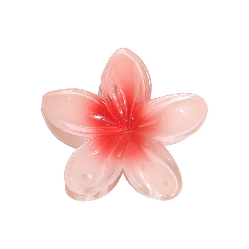 Fermaglio per Capelli Acrilico a Forma di Fiore Grande 8cm Sfumato per Donne Fermagli Dolci Pinze per Capelli Pinze a Granchio Mollette Accessori per Capelli Hawaiani