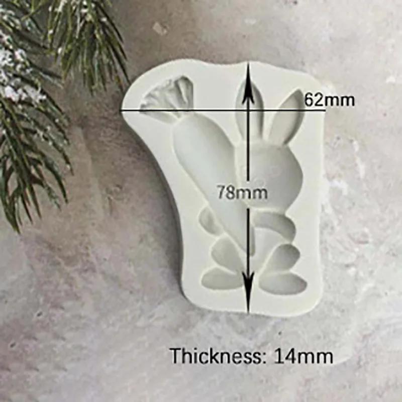 New Easter Rabbit Fondant Silicone Mold Carrot Cake Decorating Tools Chocolate Cookies Baking Mould Egg DIY Clay Epoxy Mold
