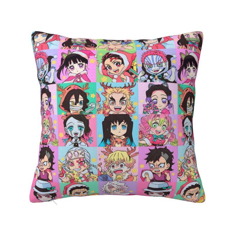 Пользовательская Современная Наволочка с Аниме Клинок Рассекающий Демонов для Дивана Бархатная Чехол на Подушку Манга Kimetsu No Yaiba 30cmx30cm