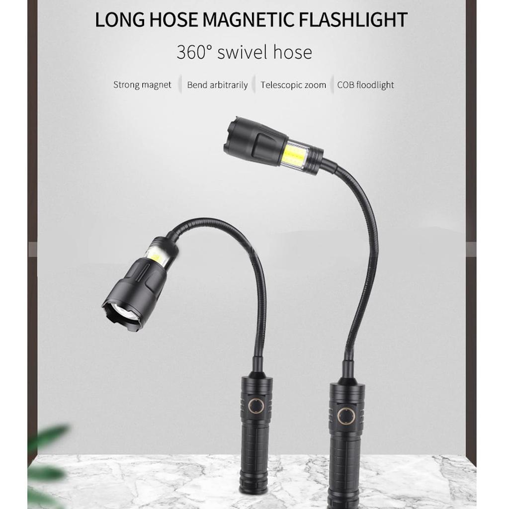 LED Work 1000LM Magnetic Flexible LED Flashlight with COB Side Light for Outdoor Use Light,