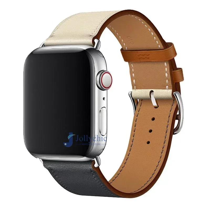 Leather Watch Straps for Apple Watch Band 46mm 44mm 49mm 45mm 42mm 40mm 38/41mm Bracelet iWatch Series 10-Ultra 9-8-7-6-5-4-3-SE
