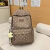 Sac à dos à bretelles doubles à pois Grande capacité Sacs d'école Style urbain Sac à dos de voyage Collège