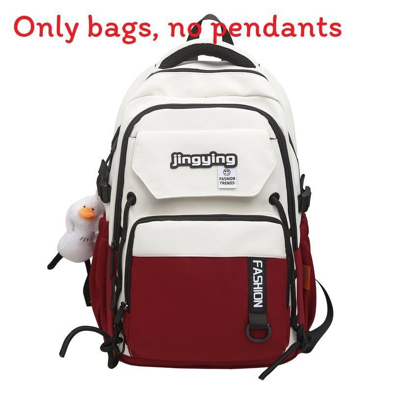 Capacity Large Backpack And Shoulder Bag With Color Blocking And Letter Decor