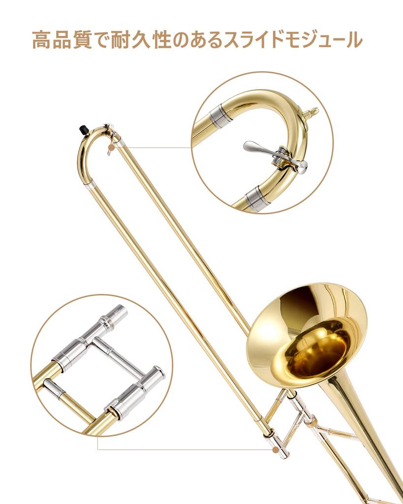Eastar ETB-330 Tenor Trombone In B Key, Gold Lacquer with Case, Student Size