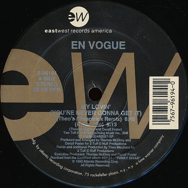 

12inch Record EN VOGUE - My Lovin (You re Never Gonna Get I 096194 EastWest Record 1992 US Dance & Electronica Used