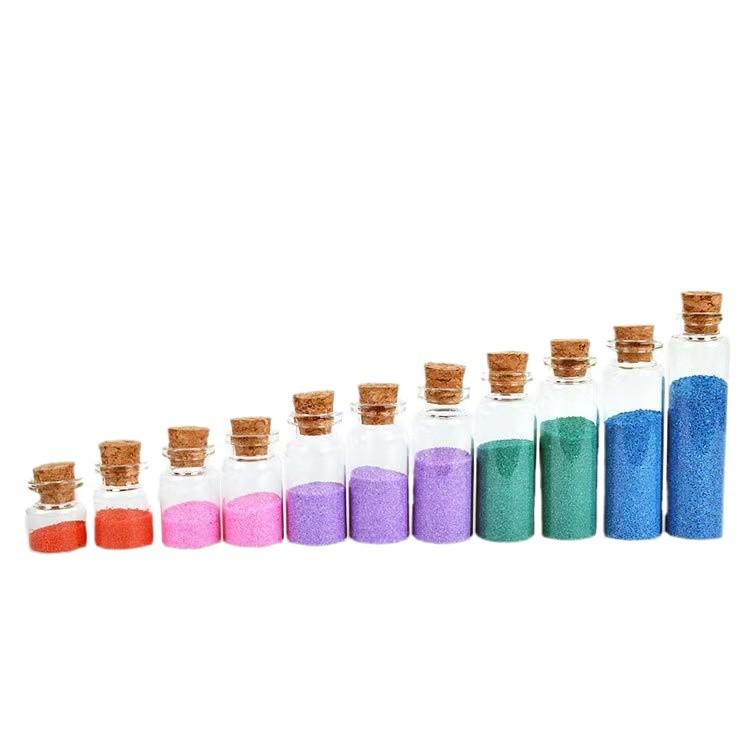22mm Caliber Transparent Cork Stopper Cylinder Rainbow Glass Wish Bottle